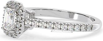 The Diamond Store Annabelle Lab Diamond Halo Engagement Ring 18K White Gold 1ct F/VS1