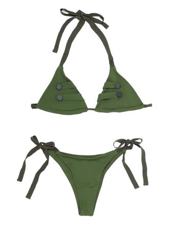 Niihai Uniform button-detail bikini - Green