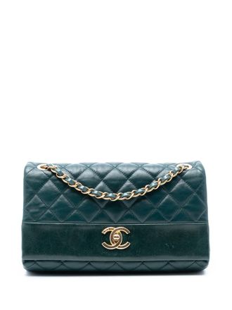 Chanel 2013-2014 Medium Quilted Calfskin Soft Elegance Flap shoulder bag - Green