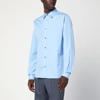 【PRADA】blue long sleeves shirt Prada long-sleeve Cotton Shirt | Blue | FARFETCH