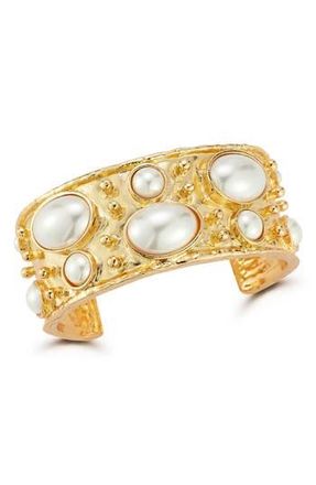 Sphera Milano Faux Pearl Cuff Bracelet in Gold at Nordstrom Rack