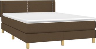 vidaXL Vidaxl - Cama Box Spring Con Colch&oacute;n Tela Marr&oacute;n Oscuro 140x190 Cm