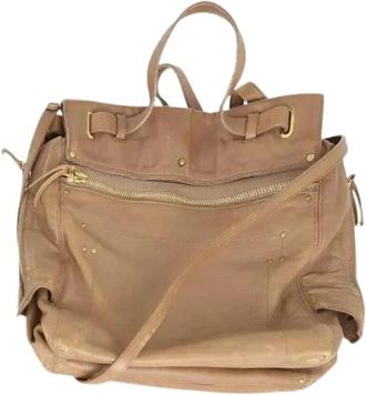 Jerome Dreyfuss Pre-owned Leren Schoudertas - Dames - Vintage Handtas - Beige - ONE Size - Leer - Vintage