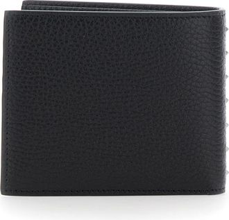 Valentino Garavani Mens Black Bi-Fold Wallet With Rockstud Details Calf
