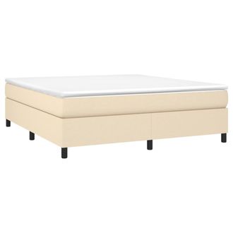 vidaXL Cama Sin Colch&oacute;n Tela Color Crema 160x200 Cm Vidaxl