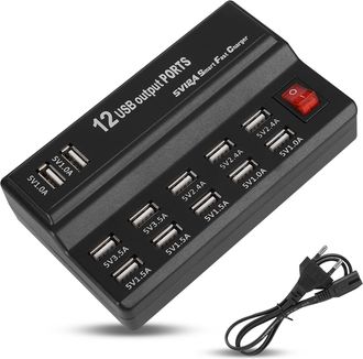 OEM Estaci&oacute;n De Carga De 12 Puertos, Adaptador De Corriente Usb De 5 V Y 10 A, Cargador Multipuerto Para Tel&eacute;fonos M&oacute;viles, Tabletas Y Otros Dispositivos 