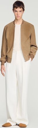 Sandro Zip-up split leather jacket