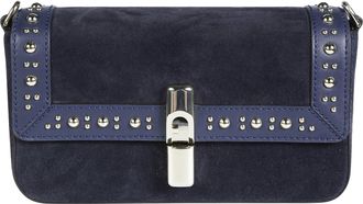 Furla Iride S Studded Suede Shoulder Bag