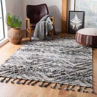 Safavieh Casablanca Hand Made Area Rug, Charcoal Bohemian Style Non-Shedding