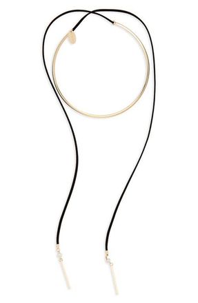 Natasha Tasha Open Wrap Collar Necklace in Black/Gold at Nordstrom