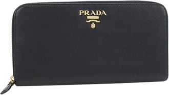 Prada Pre-owned Long wallet (bi-fold) - Dames - Vintage Accessoires - Zwart - ONE Size - Leer - Vintage