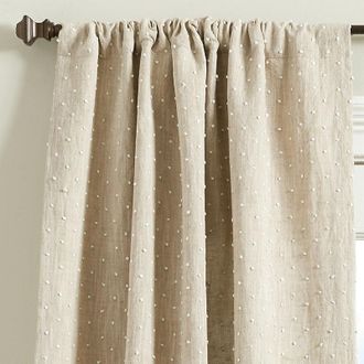 Ballard Designs French Knot Drapery Panel - White - 50W x 108L - Ballard Designs