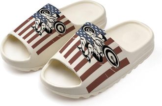 Generic Squats U.S.A Flag Slides for Women Men Soft Thick Bottom Coconut Slippers Sandals for Bathroom Beach