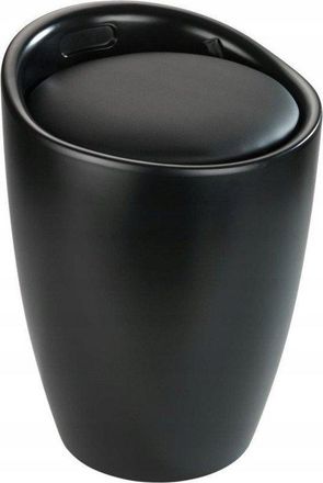 WENKO Candy Cesta De Ropa Negra Mate 20 Litros Asiento