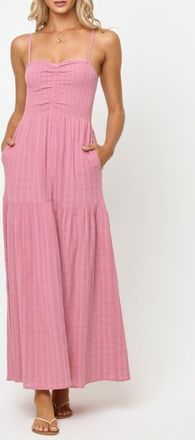 L*Space Mallorca Smocked Cover-Up Maxi Dress in Cherry Blossom at Nordstrom, Size X-Small