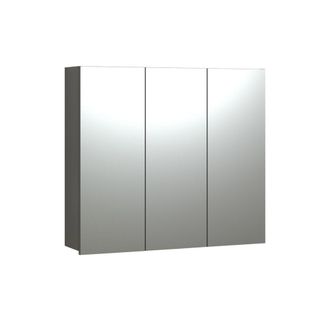 Calicosy Armario de ba&ntilde;o con espejo y 3 puertas L90 cm - Gris marengo