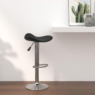 vidaXL Vidaxl - Taburete De Cocina De Acero Cromado Y Cuero Artificial Negro