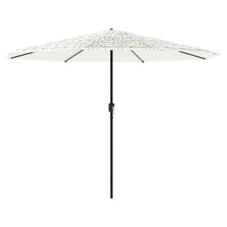 Berkfield Home Garden Parasol with Steel Pole White 388x388x248 cm | Size: 388 x 388 x 248 cm