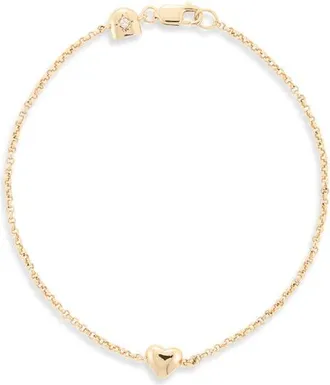 Astrid & Miyu Heart Charm Bracelet in Gold at Nordstrom