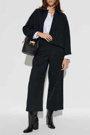 Marni Wool Pleated Trousers, Womens, Black