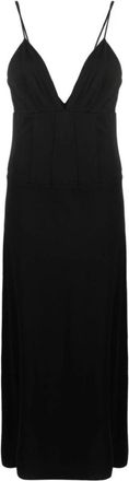 Federica Tosi Damesjurk - Abito Stijl - Dames - Maxi kleedjes - Zwart - XS - Kleedjes