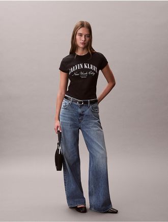 Calvin Klein Jeans Calvin Klein Womens Heritage Classic Baby Tee - Black - XL