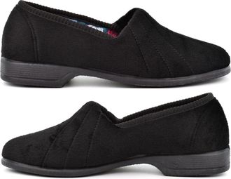 Generic Ladies Slip On Slippers Size 8 Slip On Slipper Size 7 Womens Carpet Slippers Womens Carpet Slipper Rubber Sole Sizes 3-8 Black 6 UK