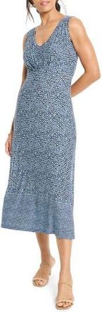 Nic+Zoe Ella Coastal Geo Print Fit & Flare Midi Dress in Blue Multi at Nordstrom Rack, Size X-Small