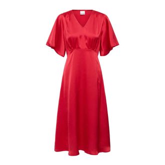 Ichi Vestido Midi - Dresses - Mujer - Rojo - 2XL