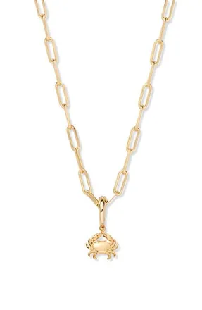 Brook & York Aries Zodiac Charm Paperclip Necklace in Gold/cancer at Nordstrom