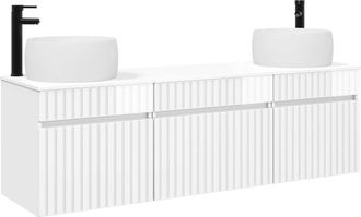 vidaXL Juego De Muebles De Ba&ntilde;o 3 Uds. Blanco Brillante Vidaxl