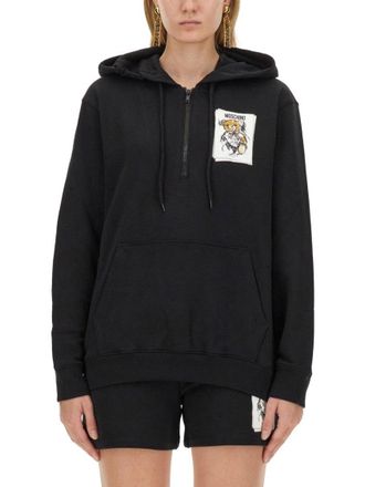 Moschino Relaxed Fit Black Sweatshirt With Logo Print