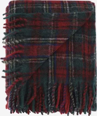 Saint Laurent Womens Wool Blend Maxi Scarf With Check Pattern Alpaca Scarfs