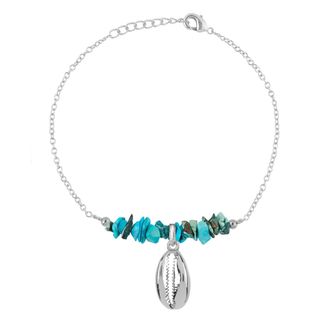 Liv Oliver 18K White Gold Turquoise Beach Charm Bracelet