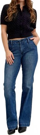 Judy Blue Mid-Rise Trouser Bootcut With Tummy Control Jeans In Dark Blue
