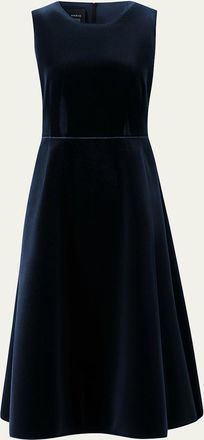 Akris Sleeveless Velvet Midi Cocktail Dress