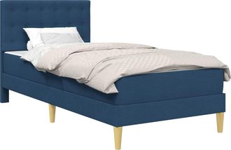 vidaXL Estructura De Cama Con Colch&oacute;n Azul 100 X 200 Cm Tela Vidaxl
