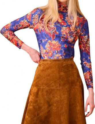 Hunter Bell Connor Turtleneck Top In Watercolor Bouquet