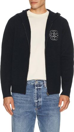 Museum of Peace and Quiet Symbol Mohair Hoodie In Navy