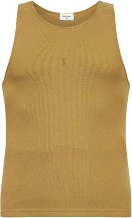 Saint Laurent Sleeveless Tops, male, Green, Size: 2XL Cassandre Tank Top