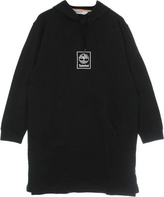 Timberland Zwarte Fleece Jurk met Capuchon - Dames - Korte kleedjes - Zwart - M - Katoen - Kleedjes