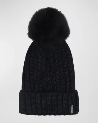 Gorski Select Knit Beanie with Lamb Pom