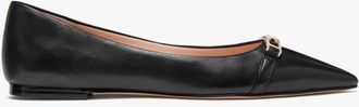 Kate Spade New York Womens Hallie Smooth Leather Flat - Black - Size UK 4.5