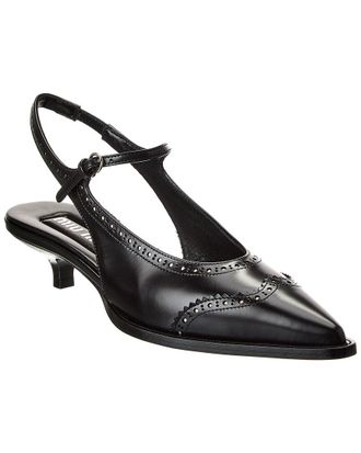 Miu Miu Brogue Leather Slingback Pump