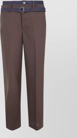sacai tailored denim suit trousers belt loops