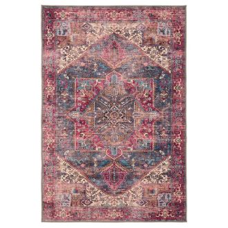Kukoon Pink Distressed Soft Pile Living Room Area Rug Bedroom Floor Mat in Dark Indigo | Size: 120 cm x 170 cm