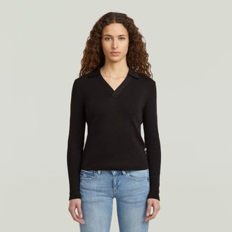 G-Star Polo Top Slim - Zwart - Dames