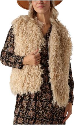 Louizon Jassen, Dames, Beige, M, Katoen, Beige Vest