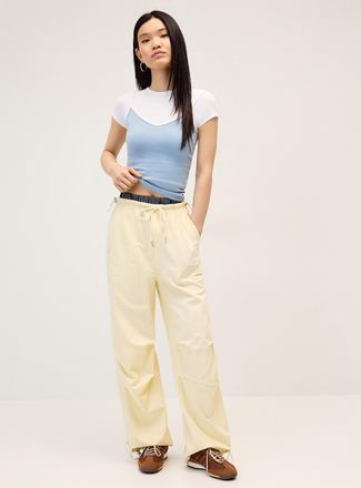 Twik Womens Overlaid effect parachute pant