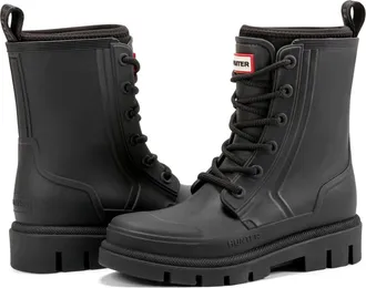 Hunter Diana Rain Boots WomensM Black Waterproof Lace Up Mid Calf ZOGG2925